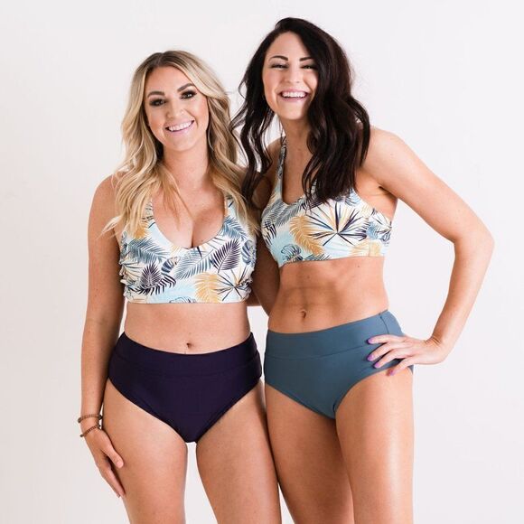 Purple Mid Rise Full Coverage Bikini Swim Bottoms - Picture 10 of 13